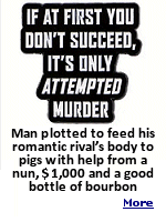 A New York man who attempted to have a romantic rival killed and his body fed to pigs pleaded guilty in federal court to the deranged plot. An informant told agents a sickening plan that involved a love triangle, a nun, and a "good bottle of bourbon", and the body would be disposed of at a hog farm in Pennsylvania.
